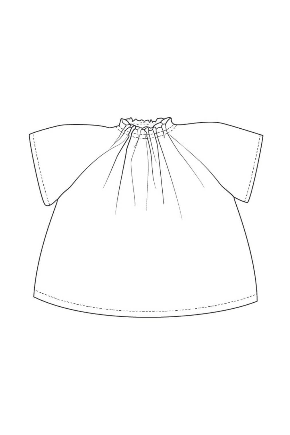 Le Patron PDF de la blouse pour bébés et enfants Belval, disponible en 11 tailles de 12 mois à 10 ans