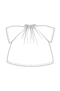 Le Patron PDF de la blouse pour bébés et enfants Belval, disponible en 11 tailles de 12 mois à 10 ans