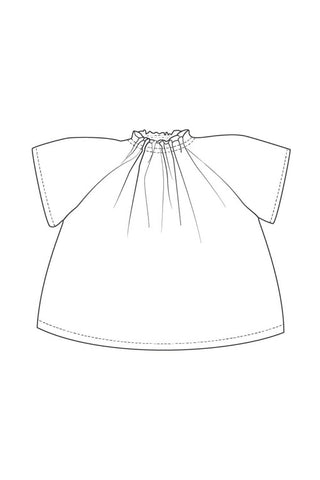 Le Patron PDF de la blouse pour bébés et enfants Belval, disponible en 11 tailles de 12 mois à 10 ans
