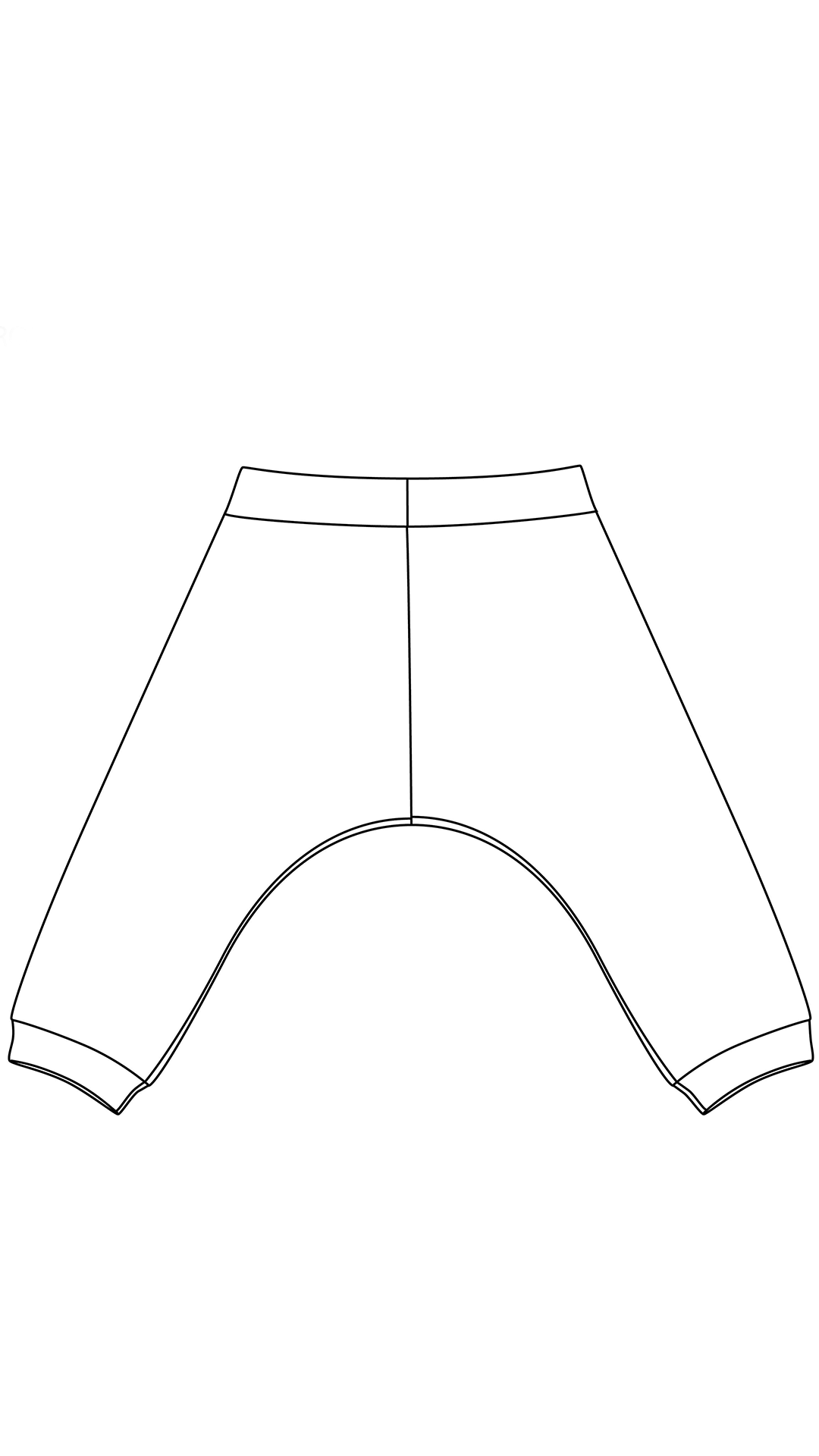 Patron PDF de couture d'un sarouel pour bébé et enfant