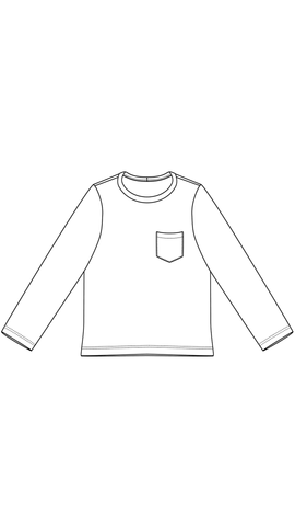 Patron PDF d'un t-shirt manches longues pour bébé et enfant de 2 à 9 ans